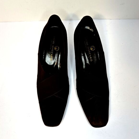 Jaime Mascaro Suede Brown Wedge Pump Slip On Shoes Comfort Stylish Spanish Made - Picture 3 of 8